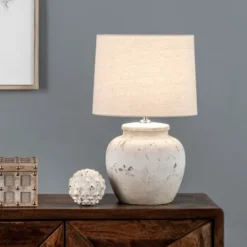 Kirkland's Home Distressed Ceramic Table Lamp- Table Lamps