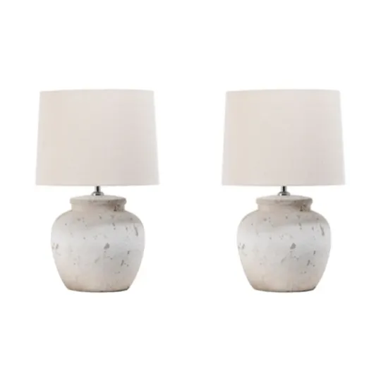 Kirkland's Home Distressed Ceramic Table Lamp- Table Lamps
