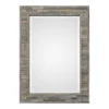 Kirkland's Home Distressed Charcoal Wooden Wall Mirror- Decorative Mirrors