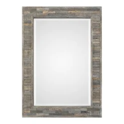 Kirkland's Home Distressed Charcoal Wooden Wall Mirror- Decorative Mirrors
