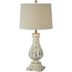 Kirkland's Home Distressed Cream Resin Table Lamps, Set Of 2- Table Lamps