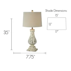 Kirkland's Home Distressed Cream Resin Table Lamps, Set Of 2- Table Lamps