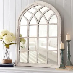 Kirkland's Home Distressed Cream Sadie Arch Mirror- Decorative Mirrors