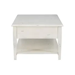 Kirkland's Home Distressed Cream Wood 3-Drawer Coffee Table- Coffee Tables