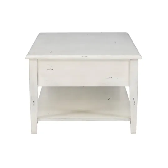 Kirkland's Home Distressed Cream Wood 3-Drawer Coffee Table- Coffee Tables