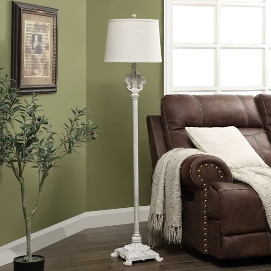 Kirkland's Home Distressed Fleur-De-Lis Floor Lamp- Floor Lamps