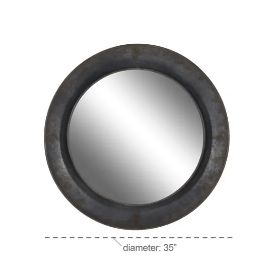 Kirkland's Home Distressed Galvanized Curved Framed Mirror- Framed Mirrors