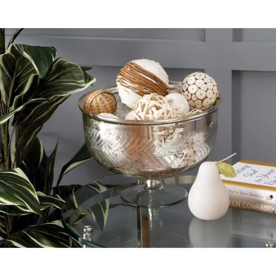 Kirkland's Home Distressed Glass Pedestal Bowl- Decorative Bowls & Jars