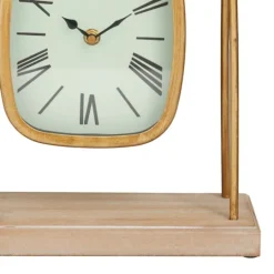 Kirkland's Home Distressed Gold Frame Square Tabletop Clock- Decorative Accents