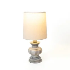 Kirkland's Home Distressed Gray Baluster Mini Table Lamp- Table Lamps