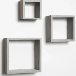 Kirkland's Home Distressed Gray Floating Box Shelves, Set Of 3- Shelves