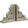 Kirkland's Home Distressed Gray Scrolled Bookends, Set Of 2- Decorative Accents