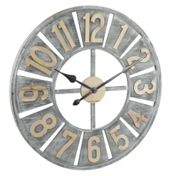 Kirkland's Home Distressed Gray Wood Wall Clock- Clocks