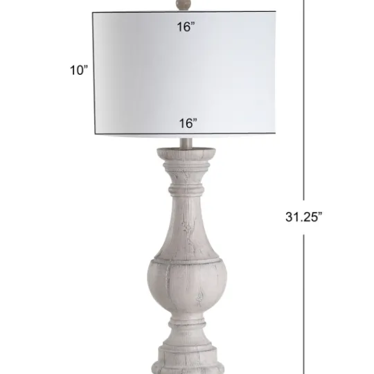 Kirkland's Home Distressed Ivory Faux Wood Table Lamps, Set Of 2- Table Lamps