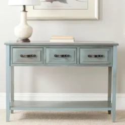 Kirkland's Home Distressed Light 3-Drawer Console Table- Console Tables