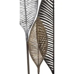 Kirkland's Home Distressed Metal Carved Leaves Wall Plaque- Wall Plaques