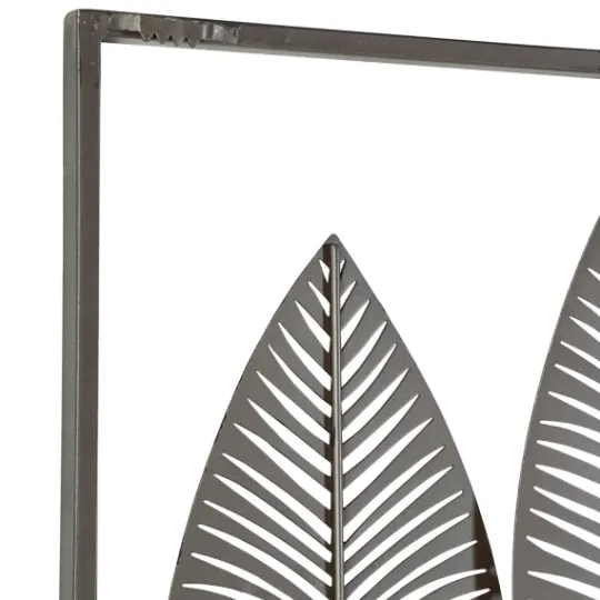 Kirkland's Home Distressed Metal Carved Leaves Wall Plaque- Wall Plaques
