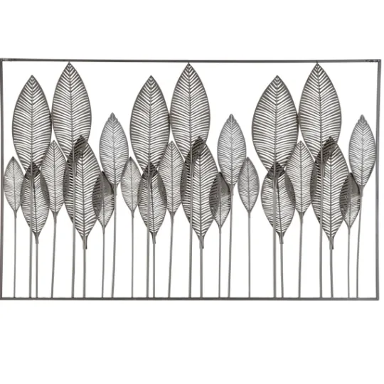 Kirkland's Home Distressed Metal Carved Leaves Wall Plaque- Wall Plaques
