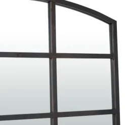Kirkland's Home Distressed Metal Windowpane Arched Mirror- Decorative Mirrors