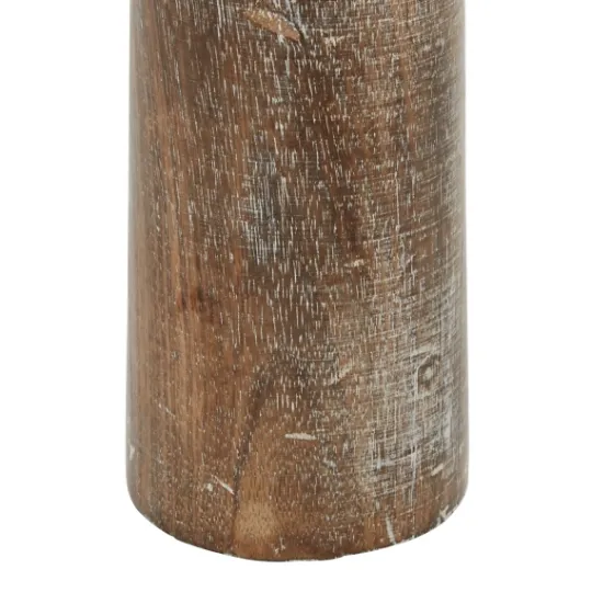 Kirkland's Home Distressed Mocha Mango Wood Candlesticks, Set Of 3- Candle Holders