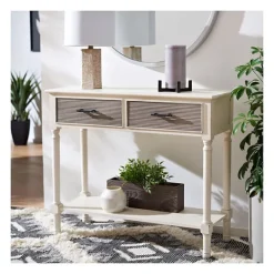 Kirkland's Home Distressed Natural Ronan 2-Drawer Console Table- Console Tables
