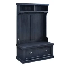 Kirkland's Home Distressed Navy Seanan Storage Hall Tree- Entryway Furniture