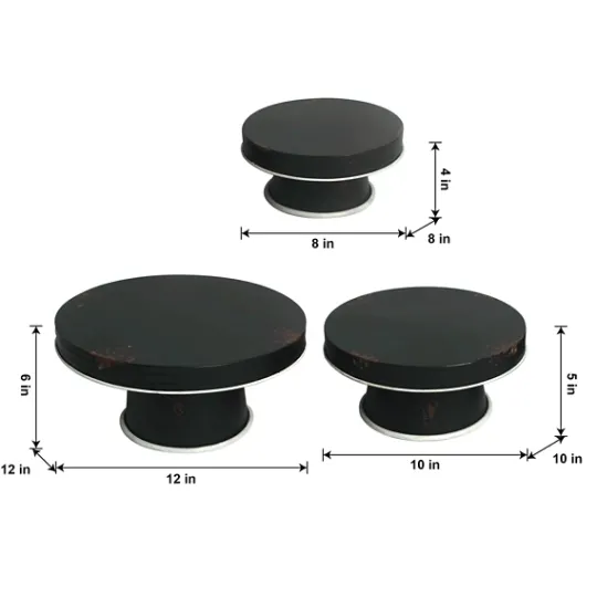 Kirkland's Home Distressed Pedestal Trays, Set Of 3- Decorative Trays