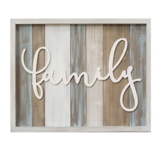 Kirkland's Home Distressed Planks Family Framed Plaque- Wall Quotes & Signs