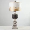 Kirkland's Home Distressed Round Black Table Lamp- Table Lamps