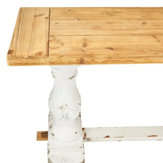 Kirkland's Home Distressed Rustic Carved Console Table- Console Tables