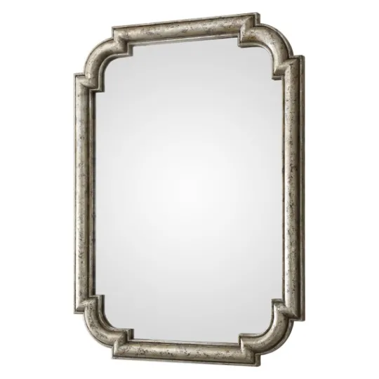 Kirkland's Home Distressed Silver Leaf Wooden Frame Wall Mirror- Decorative Mirrors