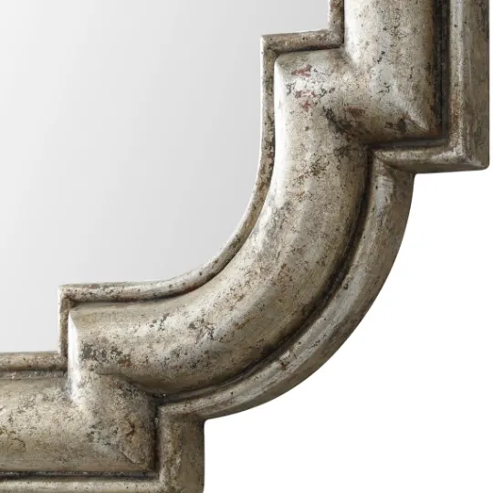 Kirkland's Home Distressed Silver Leaf Wooden Frame Wall Mirror- Decorative Mirrors