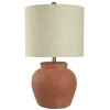 Kirkland's Home Distressed Terracotta Round Table Lamp- Table Lamps
