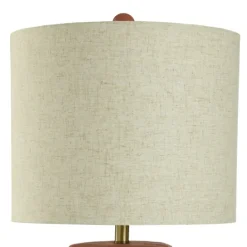 Kirkland's Home Distressed Terracotta Round Table Lamp- Table Lamps