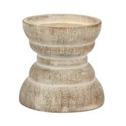 Kirkland's Home Distressed Turned Wood Candle Holder, 4 In.- Candle Holders