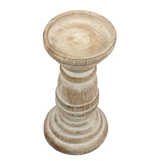 Kirkland's Home Distressed Turned Wood Candle Holder, 8 In.- Candle Holders