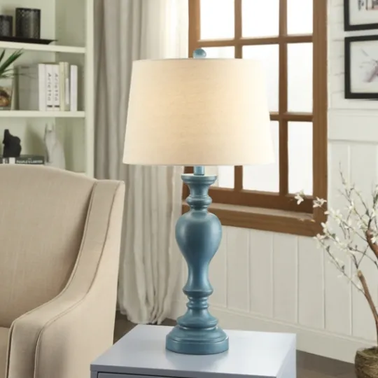 Kirkland's Home Distressed Turquoise Antique Table Lamp- Table Lamps