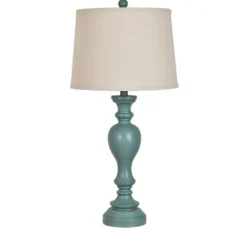 Kirkland's Home Distressed Turquoise Antique Table Lamp- Table Lamps