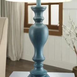 Kirkland's Home Distressed Turquoise Antique Table Lamp- Table Lamps