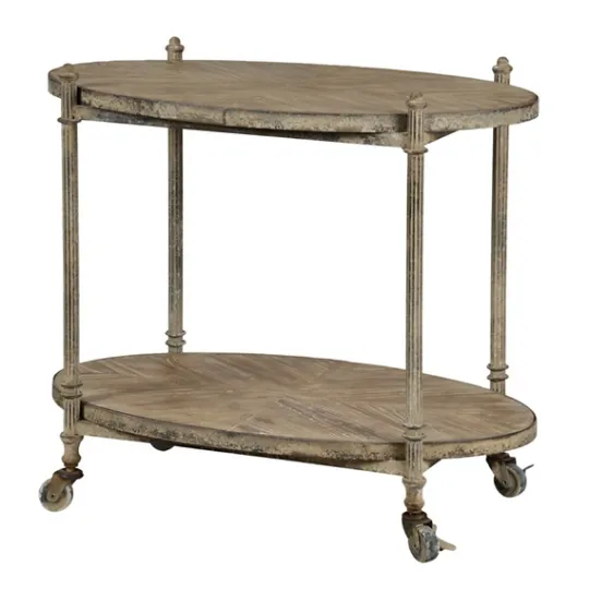 Kirkland's Home Distressed Vintage Rolling Cart Accent Table- Accent & End Tables