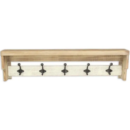 Kirkland's Home Distressed Wall Shelf With Hooks- Shelves