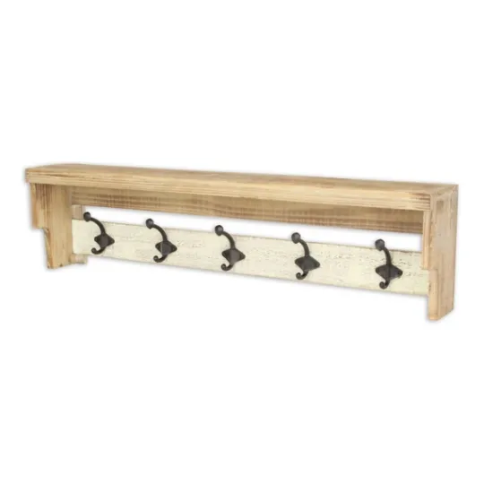 Kirkland's Home Distressed Wall Shelf With Hooks- Shelves