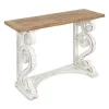 Kirkland's Home Distressed White And Brown Wood Console Table- Console Tables