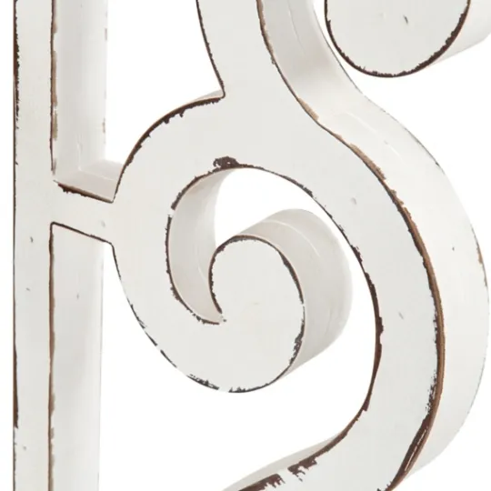 Kirkland's Home Distressed White And Brown Wood Console Table- Console Tables