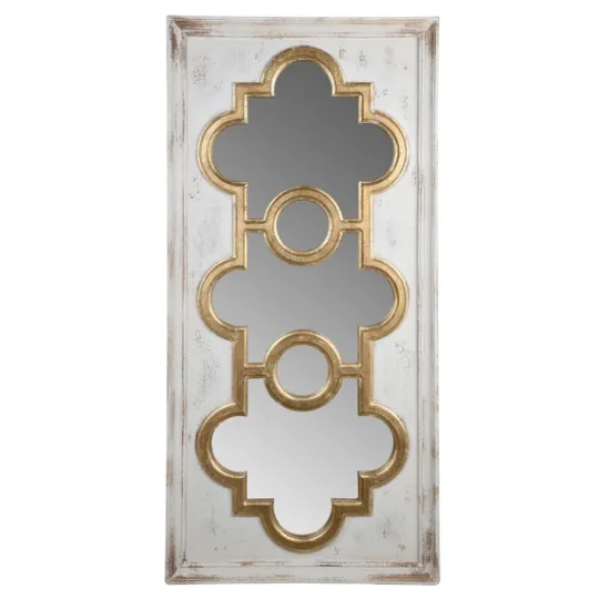 Kirkland's Home Distressed White And Gold Moroccan Mirror- Decorative Mirrors