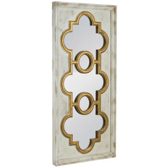 Kirkland's Home Distressed White And Gold Moroccan Mirror- Decorative Mirrors