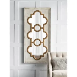 Kirkland's Home Distressed White And Gold Moroccan Mirror- Decorative Mirrors