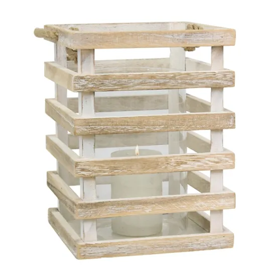 Kirkland's Home Distressed White Beach House Lantern- Lanterns