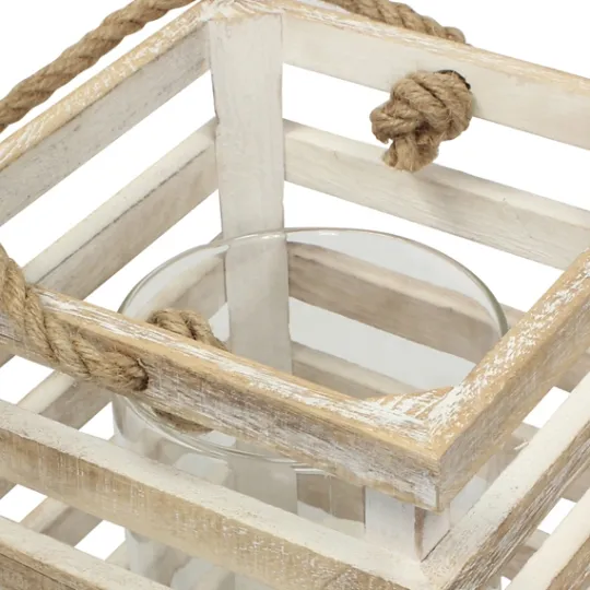 Kirkland's Home Distressed White Beach House Lantern- Lanterns