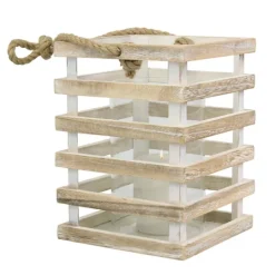 Kirkland's Home Distressed White Beach House Lantern- Lanterns